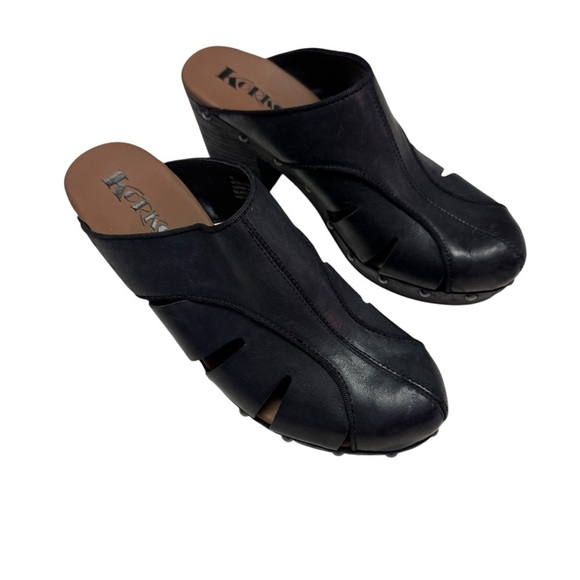 KORKS Neneh Mules size 9M Black Leather - Picture 1 of 8